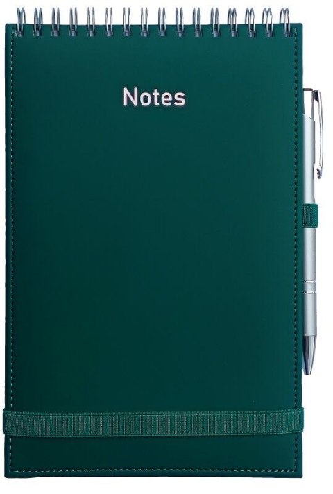 Notes (notatnik) na spirali z gumką zielony 5905031848032 A5 160k. Wydawnictwo Wokół Nas (NA5VSB)