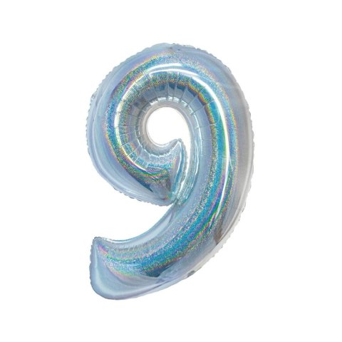 Balon foliowy Beauty&Charm Cyfra 9 holograficzna 76cm Godan (CH-BHS9) Balon foliowy Beauty&Charm Cyfra 9 holograficzna 76cm Godan (CH-BHS9)