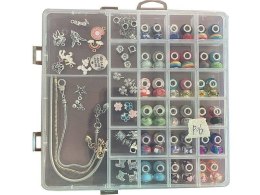 Koraliki dla dziewczynki do robienia bransoletek - charms, koraliki, aplikacje, w pudełku Adar (607132)
