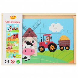 Puzzle drewniane 4 obrazki Smily Play (SPW84947)