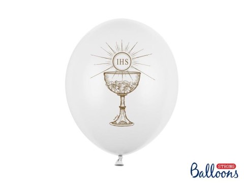 Balon gumowy Strong Ihs komunia 50 szt. biały 300mm Partydeco (SB14P-111-008) Balon gumowy Strong Ihs komunia 50 szt. biały 300mm Partydeco (SB14P-111-008)