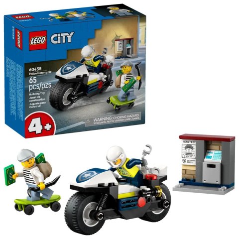 Klocki konstrukcyjne City Pościg na motocyklu policyjnym Lego (60455)