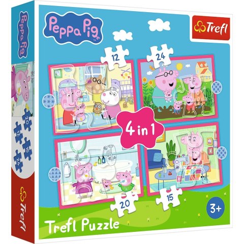 Puzzle Peppa uwielbia przygody 4w1 el. Trefl (34672)