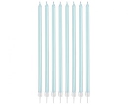 Świeczka urodzinowa perłowe jasnoniebieskie, 15.5x0.44 cm, 8 szt. Godan (BH-SPJN)