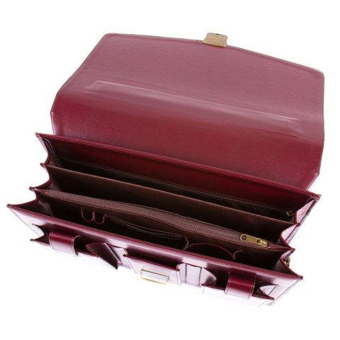 Teczka konferencyjna męska 3 kieszenie A4 czarny ekoskóra Jan-Pol Bis (TE-88)