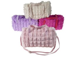 Torebka pluszowa 28x20x14cm, zapinana na zamek, z paskiem dł. 110cm, mix kolorów Adar (596962)