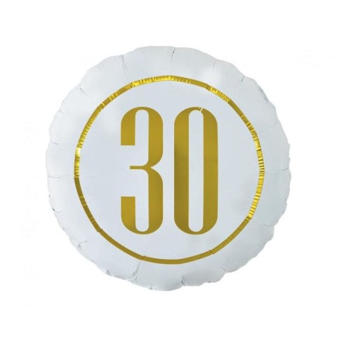 Balon foliowy 30 (biały) 18cal Godan (FG-OB30) Balon foliowy 30 (biały) 18cal Godan (FG-OB30)