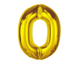 Balon foliowy Smart, cyfra 0, złota, 92 cm Godan (CH-S9Z0)