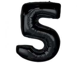 Balon foliowy Smart, cyfra 5, czarna, 92 cm Godan (CH-S9C5)