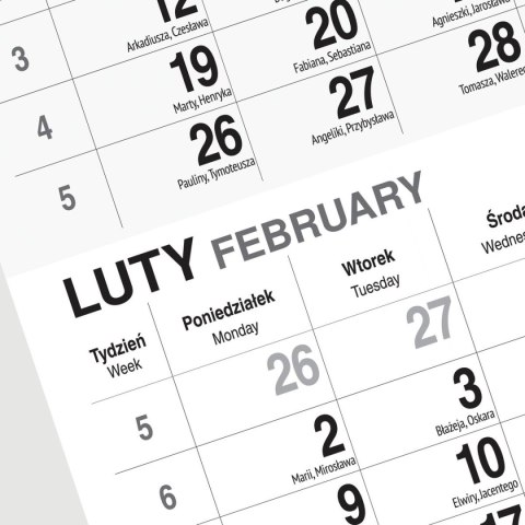 Kalendarz ścienny LAS A4 Press