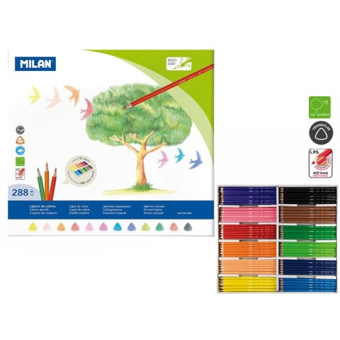 Kredki ołówkowe Milan 12 kolorów po 24 sztuki (7271288)