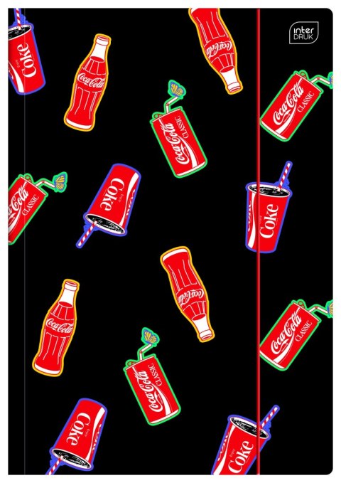 Teczka kartonowa na gumkę COCA COLA MAT+UV A4 mix Interdruk Teczka kartonowa na gumkę COCA COLA MAT+UV A4 mix Interdruk