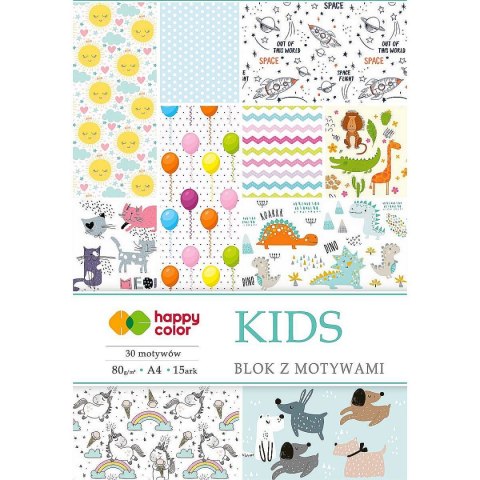 Zeszyt papierów kolorowych Kids Natura 30 motyw A4 80g 15k Happy Color (3808 2030-K) Zeszyt papierów kolorowych Kids Natura 30 motyw A4 80g 15k Happy Color (3808 2030-K)
