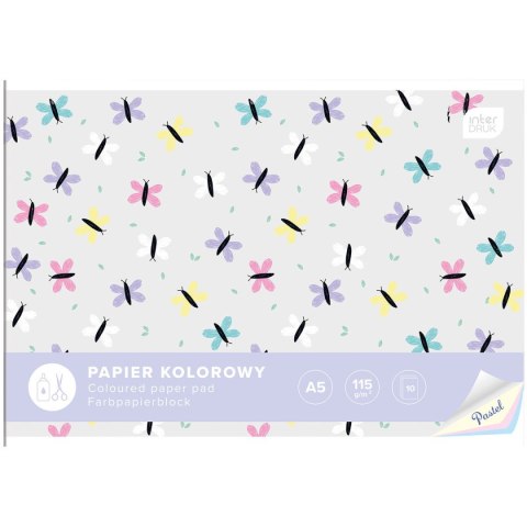 Zeszyt papierów kolorowych PASTEL A5 115g 10k Interdruk Zeszyt papierów kolorowych PASTEL A5 115g 10k Interdruk
