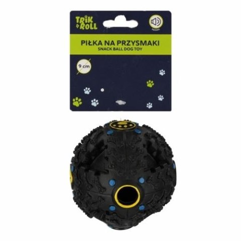 Gadżet Piłka dla psa z dźwiękiem 9cm na przysmaki czarna Trik Roll (560874) Gadżet Piłka dla psa z dźwiękiem 9cm na przysmaki czarna Trik Roll (560874)