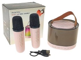 Mikrofon zabawkowy zestaw 2 mikrofonów z głośnikiem Bluetooth, z kablem USB Adar (612136)