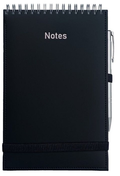 Notes (notatnik) na spirali z gumką czarny A5 160k. Wydawnictwo Wokół Nas (NA5VSB)