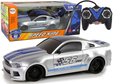 Samochód Sportowe Szybkie Auto Zdalnie Sterowane R/C Srebrne 1:24 Speed King Lean (12709)