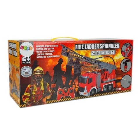 Samochód strażacki z Drabiną Zdalnie Sterowana 2.4G z Wodą Lean (9074)