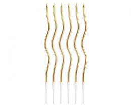 Świeczka urodzinowa Świderki, metaliczne złote, 16 cm, 6 szt. Godan (BH-SSMZ)