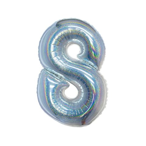 Balon foliowy Beauty&Charm Cyfra 8 holograficzna 76cm Godan (CH-BHS8) Balon foliowy Beauty&Charm Cyfra 8 holograficzna 76cm Godan (CH-BHS8)