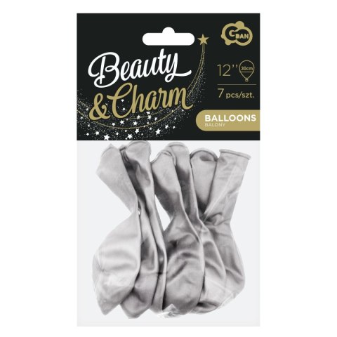 Balon gumowy Beauty&Charm platynowy 10szt. srebrny 300mm 12cal Godan (CB-7LSR)