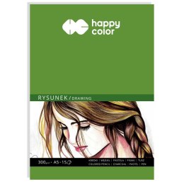 Blok rysunkowy A5 biały 300g 15k Happy Color (HA 3730 1520-A15)