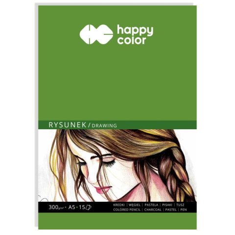 Blok rysunkowy A5 biały 300g 15k Happy Color (HA 3730 1520-A15)
