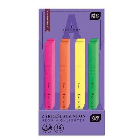Zakreślacz neonowe 5902277350381 mix 1,0-3,0mm Interdruk (4KOL) Zakreślacz neonowe 5902277350381 mix 1,0-3,0mm Interdruk (4KOL)