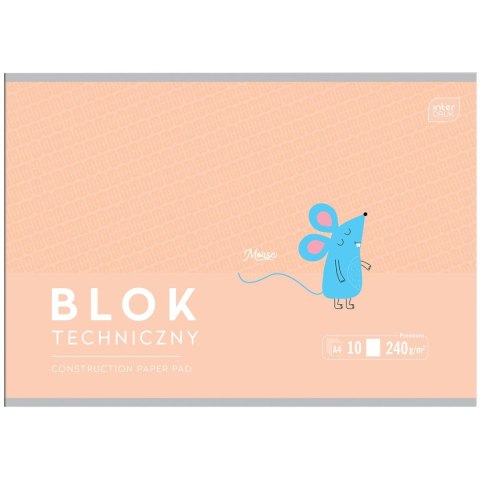 Blok techniczny B&B KIds Pastel A4 mix 240g 10k Interdruk