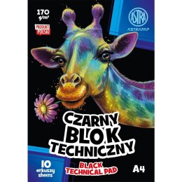 Blok techniczny czarny A4 czarny 170g 10k Astrapap (106022005)