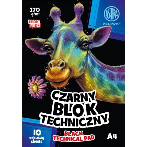 Blok techniczny czarny A4 czarny 170g 10k Astrapap (106022005) Blok techniczny czarny A4 czarny 170g 10k Astrapap (106022005)