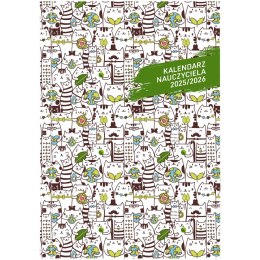 Kalendarz nauczyciela książkowy (terminarz) PCV KOTY bezbarwny A5 Wydawnictwo Wokół Nas (A5TN078B)