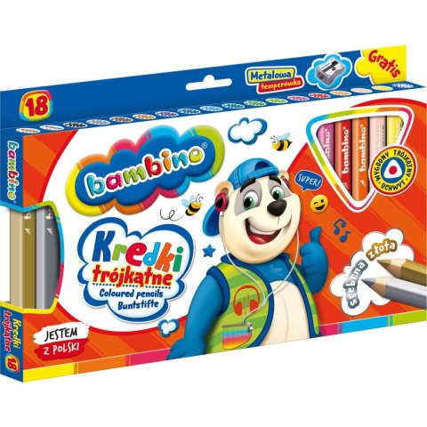 Kredki glinkowe BAMBINO 18 kol. St.Majewski (5903235003233) Kredki glinkowe BAMBINO 18 kol. St.Majewski (5903235003233)