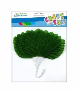 Ozdoba materiałowa liść zielony 5,5cm 12szt. Euro-Trade (463897)