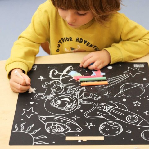 Podkład na biurko FUNNY MAT BLACK- KREDA SPACE sfu1048 czarny polipropylen PP [mm:] 400x400 Strigo (8681379310482)