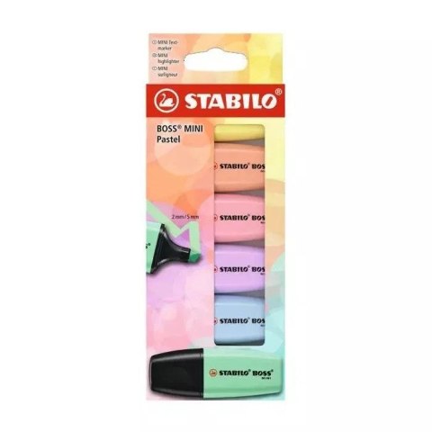 Zakreślacz BOSS MINI PASTEL 6SZT mix 2-5mm Stabilo (07/6-2-01) Zakreślacz BOSS MINI PASTEL 6SZT mix 2-5mm Stabilo (07/6-2-01)