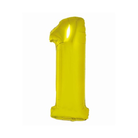 Balon foliowy Smart cyfra 1 złota 76cm Godan (CH-SZLI) Balon foliowy Smart cyfra 1 złota 76cm Godan (CH-SZLI)