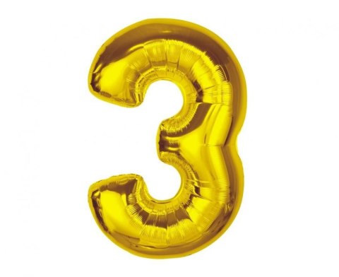 Balon foliowy Smart, cyfra 3, złota, 92 cm Godan (CH-S9Z3) Balon foliowy Smart, cyfra 3, złota, 92 cm Godan (CH-S9Z3)