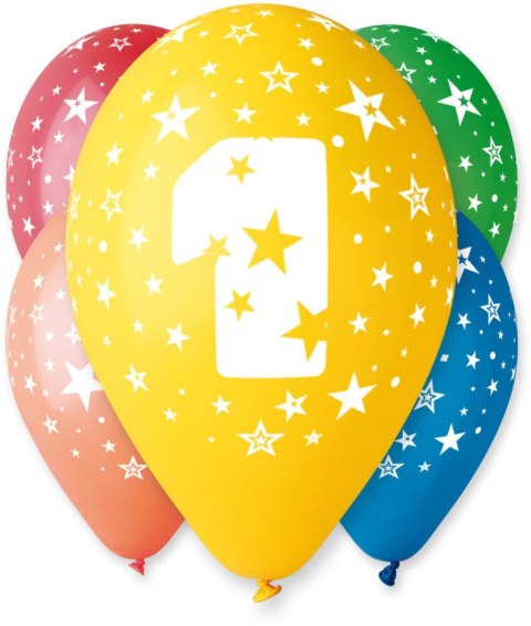Balon gumowy Z NADRUKIEM 5 szt mix 300mm 12cal Godan (GS110/1) Balon gumowy Z NADRUKIEM 5 szt mix 300mm 12cal Godan (GS110/1)