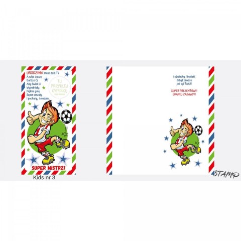 Kartka składana KIDS Urodzinowy dziecięcy dla chłopca DL Ev-corp (STKK-03) Kartka składana KIDS Urodzinowy dziecięcy dla chłopca DL Ev-corp (STKK-03)