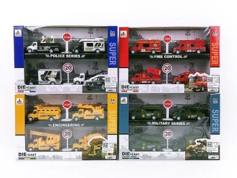 Samochód zestaw aut metalowych służby 4 wzory Bigtoys (BA8773) Samochód zestaw aut metalowych służby 4 wzory Bigtoys (BA8773)