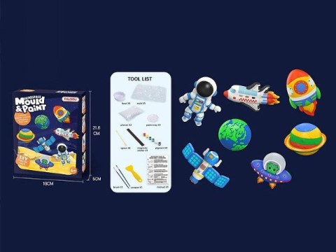 Zestaw kreatywny dla dzieci ODLEWY GIPSOWE KOSMOS Bigtoys (BZK1604) Zestaw kreatywny dla dzieci ODLEWY GIPSOWE KOSMOS Bigtoys (BZK1604)