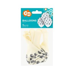 Balon gumowy Piłki nożne 5 szt biały 12cal Godan (136GZ-PIN5)