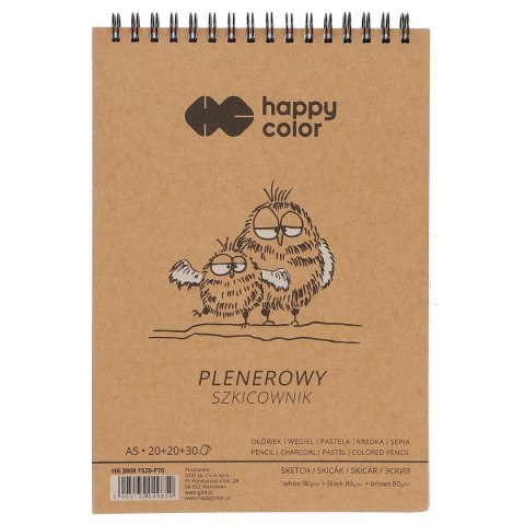Blok artystyczny Happy Color szkicownik A5 80g 70k Happy Color (HA 3808 1520-P70)