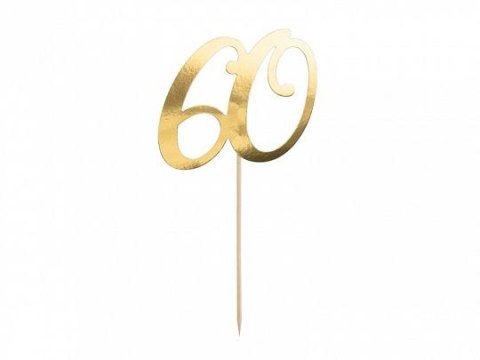Dekoracja na tort cyfra 60 złota, 21cm Partydeco (KPT62-60-019) Dekoracja na tort cyfra 60 złota, 21cm Partydeco (KPT62-60-019)