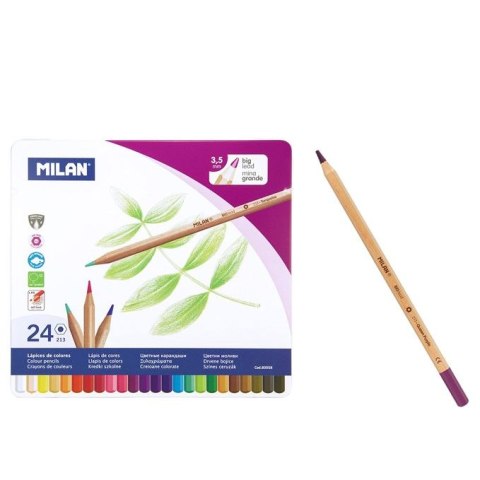 Kredki ołówkowe Milan 24 kolory w metalowym opakowaniu (80058)