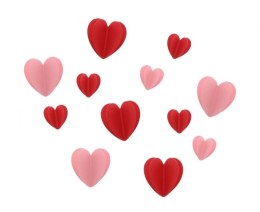 Naklejka (nalepka) samoprzylepne Love is in the air- Serduszka 3D, mix, 12 szt. Godan (RV-NSLO)