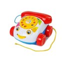 Telefon zabawkowy Do Ciągnięcia na Kółkach ze słuchawka na Baterie dla Niemowlęcia Lean (6889)