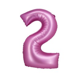 Balon foliowy Beauty&Charm Cyfra 2 satynowy róż 76cm Godan (CH-BSR2)